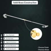 Plantex Smero Pure Brass Single Towel Rod/Towel Hanger for Bathroom/Towel Stand/Holder/Bathroom Accessories - Aqua(Chrome)