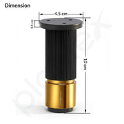 Plantex 4 Inch Sofa Leg for Bed Furniture/Aluminium Sofa Leg for Table/Support Legs/Furniture Leg - Pair of 2 (4 Piece) (DTS-77, Black & Gold)
