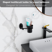 Plantex 304 Grade Stainless Steel Tumbler Holder/Tooth Brush Holder for/Bathroom Accessories - Oreva (Black)
