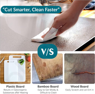 Plantex Stainless Steel Chopper Board for Kitchen Use/L-Shape Chopping Board/Non-Slip, Rust-Proof, Anti-Bacterial Surface Cutting Pad (Pack of 1, Chrome Finish, Size-35.5 cm X 23 cm)