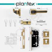 Plantex Main Door Lock for Home/Door Handle Locks/Premium Mortise Door Lock Set with 3 Years Warranty by Plantex (Brass Antique & Black)