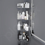 Plantex Self Adhesive Corner Shelf for Wall/Stainless Steel Bathroom Shelf/Kitchen Corner Shelf/Bathroom Organizer Without Drill-Pack of 4 (Chrome)