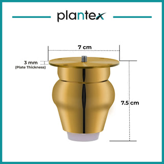Plantex Heavy Duty Stainless Steel 3 inch Sofa Leg/Bed Furniture Leg Pair for Home Furnitures (DTS-52, Gold) – 6 Pcs