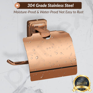 Plantex 304 Grade Stainless Steel Toilet Paper Holder/Stand for Toilet Paper Roll/Tissue Paper Holder - Decan (Rose Gold)
