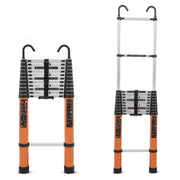 Plantex 4.6m (15 ft.) Aluminium Telescopic Ladder/12-Step Portable Ladder with Removable Hooks/Foldable Multipurpose Collapsible Ladder for Home & Outdoor Use/2 Year of Warranty by Plantex - (Orange)