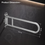 Plantex Stainless Steel 24 Inch U-Shape Handle for Bathroom Support/Bedside Anti-Slip Shower Grab Bar for Bathroom/Space-Saving Safety Bar for Shower/Toilet- (2046, Chrome)