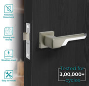 Plantex Heavy Duty Door Lock ÃƒÂ¢Ã¢â€šÂ¬Ã¢â‚¬Å“ Bathroom Door Lock/Mortise Keyless Handle Set for Home/Bathroom/Store Room/Balcony/Office with Baby Latch (7093 ÃƒÂ¢Ã¢â€šÂ¬Ã¢â‚¬Å“ Satin White & Chrome Finish)