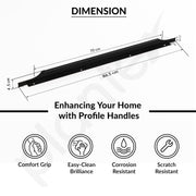 Plantex Profile Handle for Kitchen Cabinet/34 Inch Alluminium Drawer Profile Handle/Wardrobe Pull Handle for Home/Office/Hotel - Pack of 1 (Black)