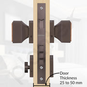 Plantex Heavy Duty Door Lock/Main Door Lock Handle/Handle Set for Home/Office/Door Accessories - (PT-011, Satin Black & Rose Gold)