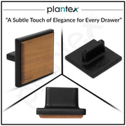Plantex Knobs for Drawer/Square Drawer Knobs/Knobs for Cabinets/Pull-Push Knobs for Kitchen/Bedroom Drawer - Pack of 2 (Big, Black & Wood)