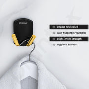 Plantex 304 Grade Stainless Steel Robe Hook/Cloth-Towel Hanger/Door Hanger-Hook/Bathroom Accessories - Pack of 1 (Parv-Gold & Black)