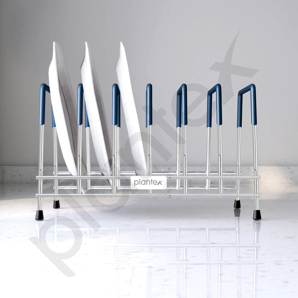 Plantex Stainless Steel Thali Stand/Dish Rack/Plate Stand/Plate Rack f ...