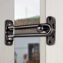 Plantex Heavy Duty Swing Bar Lock/Door Safety Guard with High Security Auxiliary Lock for Home/Office/Hotel - Pack of 8 (SH-42, Nickle-Black Finish)