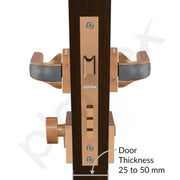 Plantex Premium Door Lock with 3 Years of Warranty/Main Door Lock for Home/Mortise Lock for Door - Main Door Lock Set (7091-PVD-Choco & Satin Black Matt)