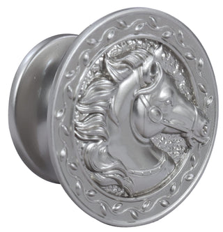 Plantex Horse Face Cabinet Drawer Knob Handle/Kitchen Cabinet Knobs/Knobs for Cabinets and Drawer/Round Drawer Pulls and Knobs- Pack of 6 Pieces (Silver)