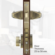 Plantex Main Door Lock/Mortise Lock for Door with 3 Years of Warranty - Robust Door Lock for Home with Brass Lock Body & Cylinder(PT-003- Brass Antique)