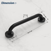 Plantex 14 Inch Stainless Steel Grab Bar for Toilet/Safety Support for Senior Citizens/Secure Bathroom Handrail/Bathroom Accessories (Black)