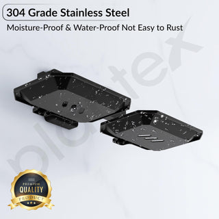 Plantex 304 Grade Stainless Steel Dual Soap Holder for Bathroom/Soap Case/Soap Stand/Soap Tray/Bathroom Accessories - Darcy(Black)