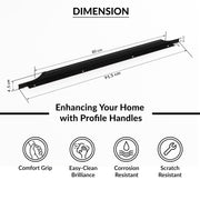 Plantex Profile Handle for Kitchen Cabinet/36 Inch Alluminium Drawer Profile Handle/Wardrobe Pull Handle for Home/Office/Hotel - Pack of 5 (Black)