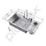 Plantex 304 Grade Stainless Steel Smart Waterfall Sink/Kitchen Sink with Integrated Waterfall, Cupwasher, Dustbin and Digital Display - All in One Sink for Kitchen (38x18x9 Inch - Silver Matt)