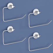 Plantex Stainless Steel Towel Ring for Bathroom/Wash Basin/Napkin-Towel Hanger/Bathroom Accessories (Chrome-Half Square) - Pack of 4