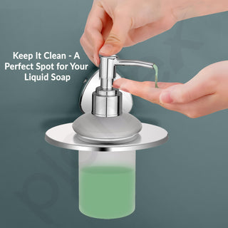 Plantex J4 Stainless Steel Liquid Soap Dispenser/Shampoo Dispenser for Wash Basin/Hand Wash Dispenser Wall Mounted/Bathroom Accessories (Chrome Finish) Angel