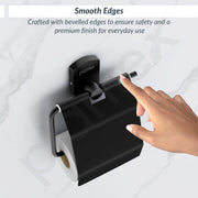 Plantex 304 Grade Stainless Steel Toilet Paper Holder for Washroom/Tissue Paper Roll Holder/Bathroom Accessories - Parv (Black)