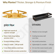 Plantex Bathroom Corner Rack for Wall/304 Grade Stainless Steel Shelf for Bathroom Corner/Bathroom Accessories Holder (9x9 inches, PVD Gold)