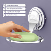 Plantex 304 Grade Stainless Steel Soap Dish/Wall Mounted soap Holder/Soap Dish Holder/Bathroom Accessories Cubic (Chrome)