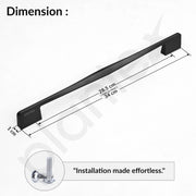 Plantex Cabinet Handle/288mm Handle for Wardrobe/Kitchen Handle/Pull-Push Handle for Home/Office - Pack of 1 (Black)