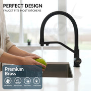 Plantex Pure Brass Flexible Tap for Kitchen Sink/Dual Flow Pull Out Sink Mixer Tap Hot and Cold/Movable/Rotable Water Mixer Faucet - (7904, Black)