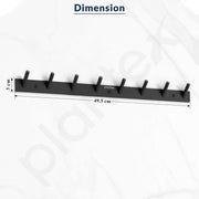 Plantex Wall Hooks for Hanging Cloth/Stainless Steel Towel Hangers/Bathroom Robe Hooks/Door Hangers/Round Wall Hook/Hook Rail for Hanging Keys - 8 Hooks (Pack of 2, Z-Black)