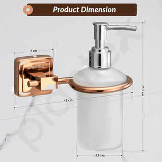 Plantex 304 Grade Stainless Steel Liquid Soap Dispenser for Kitchen/Soap Dispenser Wall Mount for Bathroom Accessories- Decan (Rose Gold)