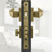 Plantex Mortise Door Lock for Home/Main Door Lock Set/Mortice Lock Handleset with 3 Brass Keys & Cylinder - 3 Years of Warranty (7129, Brass Antique)