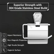 Plantex Toilet Paper Holder for Bathroom/304 Grade Stainless Steel Tissue Paper Roll Holder/Bathroom Accessories - Pack of 1 (PM-2410, Chrome)