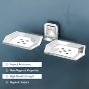 Plantex 304 Grade Stainless Steel Double Soap Holder for Bathroom/Soap Dish/Bathroom Soap Stand/Bathroom Accessories - Cute (Chrome)