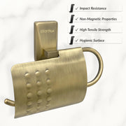 Plantex Brass 304 Grade Stainless Steel Crystal Toilet Paper Holder/Tissue Paper Roll Holder for Bathroom - (Brass Antique)