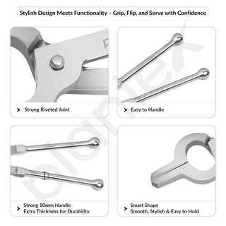 Plantex Stainless Steel Kitchen Pincers/Sandasi/Sansi/Pakkad/Utensils Holder (Chrome)