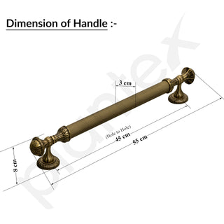 Plantex Heavy Duty Main Door Handle - 21.5 Inch Pull Push Handle for Wooden & Glass Doors, Pack of 1 (320 - Brass Antique Finish)
