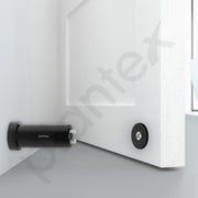 Plantex Stainless Steel Wall-Mounted Magnetic Door Stopper/Door Catcher for Wooden Door - Pack of 3 (Matt Black)