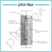 Plantex Door Hinges 6 Inch x 12 Gauge/2.5 mm Thickness/Hinges for Main Door/Butt Hinges for Home/Office/Hotel/Kabja/Soft Close Hinge - Pack of 1 (Matt)