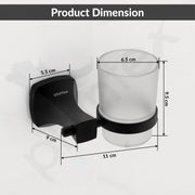 Plantex Space Aluminum Glass Tumbler Holder/Tooth Brush Holder/Bathroom Accessories (Black)