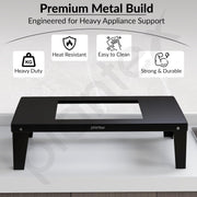 Plantex GI Steel Microwave Oven Stand/OTG Rack for Kitchen Platform/Oven Stand for Kitchen with Removable Legs- (Black) - Metal