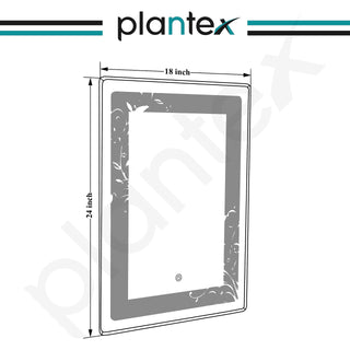 Plantex Mirror with Light with 3 Tone/Designer Mirror for Living Room/Bedroom/Dressing Room - Rectangle Shape (18 X 24 Inch)