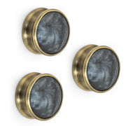 Plantex Knobs for Drawers/Drawer Knobs/Round Knob for Cabinets/Pull-Push Knob for Kitchen/Bedroom Drawers - Pack of 3 (Brass Antique)