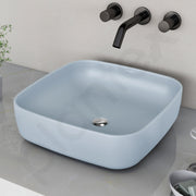 Plantex Premium Tabletop Ceramic Square Wash Basin/Countertop Bathroom Sink (Ocean, 16 x 16 x 5 Inch)