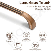 Plantex Cabinet Handle/96mm Handle for Drawer/Wardrobe/Kitchen Handle/Pull-Push Handle for Home/Office - Pack of 2 (Brass Antique Copper)