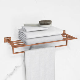 Plantex 304 Grade Stainless Steel 24 inch Towel Rack for Bathroom/Towel Stand/Hanger/Towel Bar/Bathroom Accessories - Benz (Rose Gold)