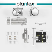 Plantex Heavy Duty Door Lock – Bathroom Door Lock/Mortise Keyless Knob Handle Set for Home/Bathroom/Store Room/Balcony/Office with Baby Latch (604 - Satin)