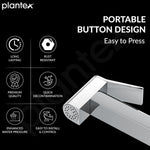 Plantex Hygienic Toilet Combo/Polypropylene Toilet Seat Cover / Self Adhesive Toilet paper holder/D- Shape Health Faucet Set with 1.20 meter hose Pipe for Toilet and Clamp (Chrome)